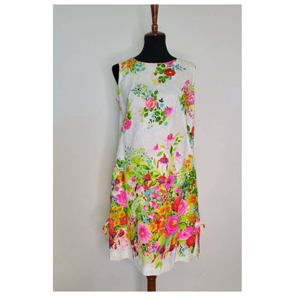 True 1960's Vintage Psychedelic Flower Garden Party Dress